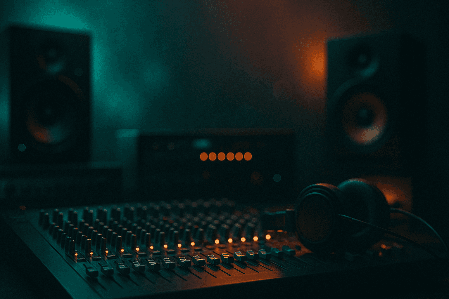 Professional music production studio setup
